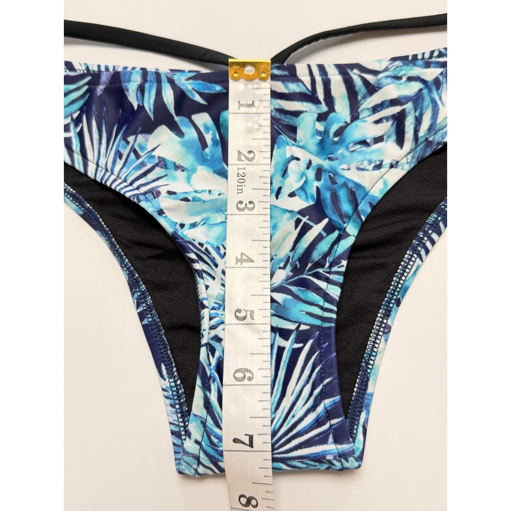 Rip Curl Oasis Luxe Hipster Bikini Bottoms Blue Tropical Palm  Navy Medium New - Picture 6 of 7